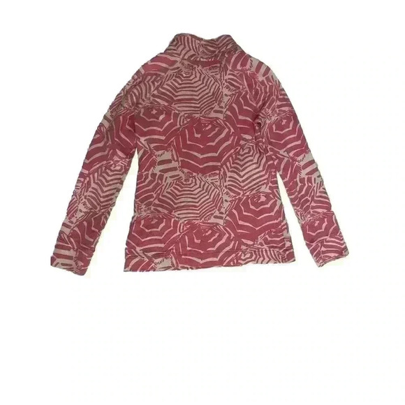 Lilly Pulitzer XS Half Zip Popover Sweatshirt Top Pink Umbrella Cabana Skipper - Picture 2 of 8